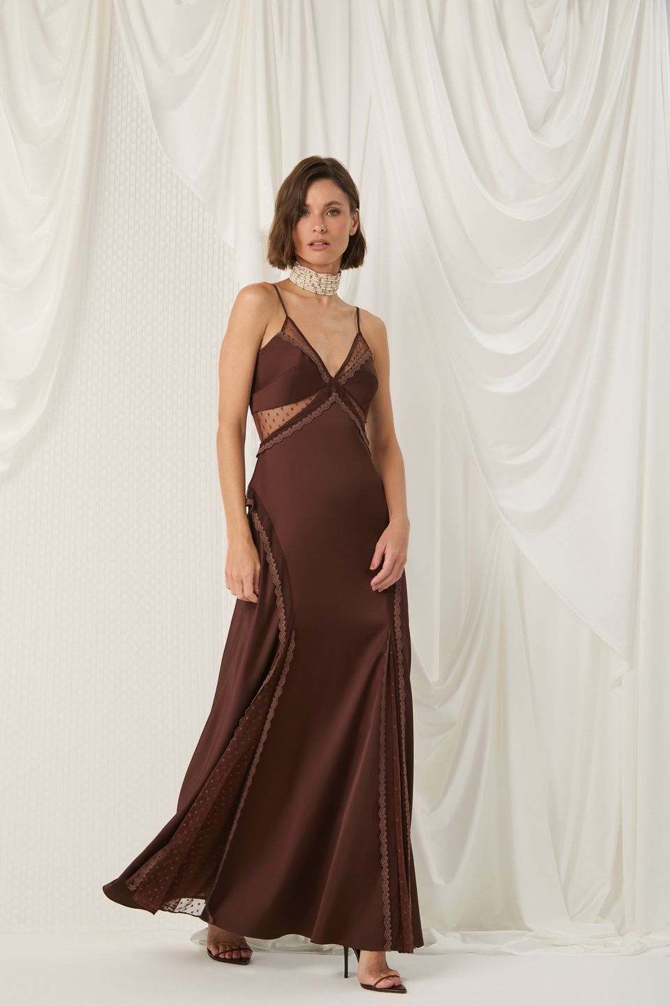 Vestido Megan Marrom